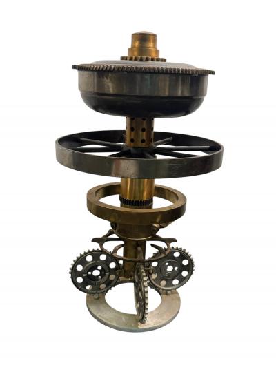 HAROLD HARRIS POST MODERN BRONZE MIXED METALS INDUSTRIAL PARTS GEARS SCULPTURE