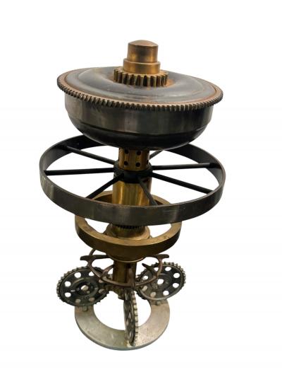 HAROLD HARRIS POST MODERN BRONZE MIXED METALS INDUSTRIAL PARTS GEARS SCULPTURE