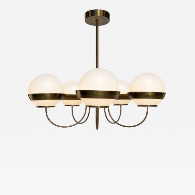 HEIKKI TURUNEN 5 Light Opal Chandelier Attributed to Heikki Turunen 1970s