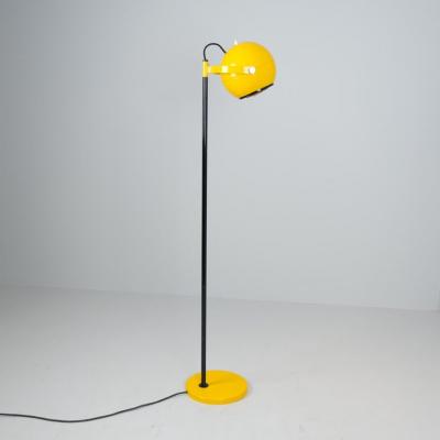 HEIKKI TURUNEN Heikki Turunen Floor Lamp Model 30 180 in Black Yellow Orno 1970s Finland