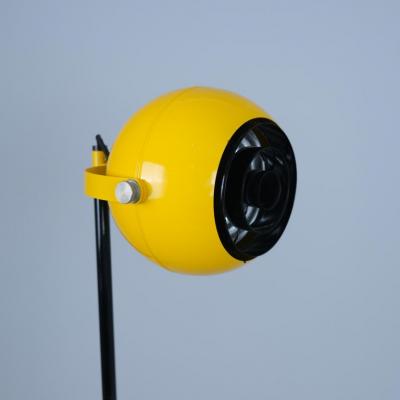 HEIKKI TURUNEN Heikki Turunen Floor Lamp Model 30 180 in Black Yellow Orno 1970s Finland