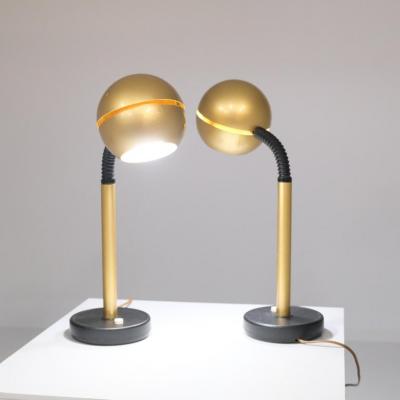 HEIKKI TURUNEN Pair of Heikki Turunen Golden Vario Table Lamps Model 940 105 Orno 1970s
