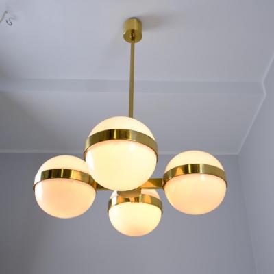 HEIKKI TURUNEN Sculptural Mid Century Chandelier Brass Glass Heikki Turunen Orno 1970s