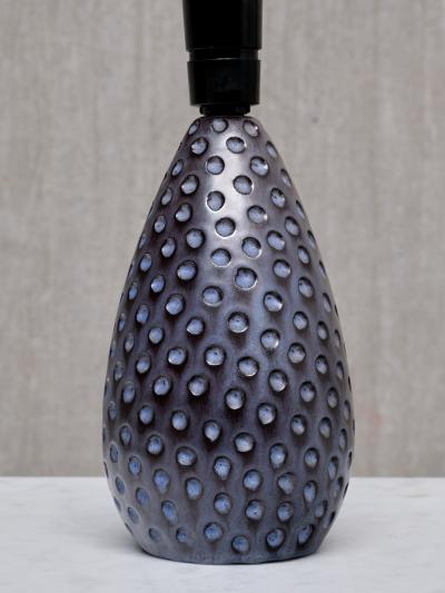 HELGE STERBERG Helge sterberg Drop Shaped Dimpled Ceramic Table Lamp Denmark 1950s