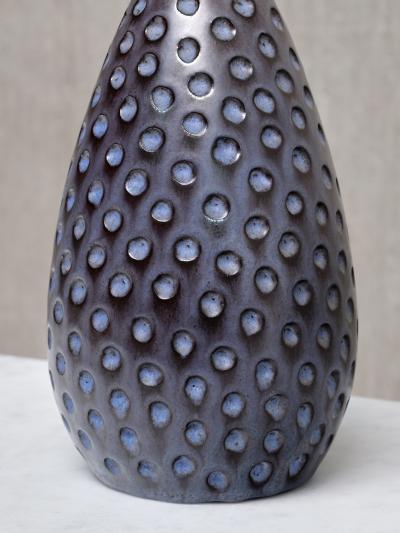 HELGE STERBERG Helge sterberg Drop Shaped Dimpled Ceramic Table Lamp Denmark 1950s
