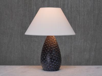 HELGE STERBERG Helge sterberg Drop Shaped Dimpled Ceramic Table Lamp Denmark 1950s
