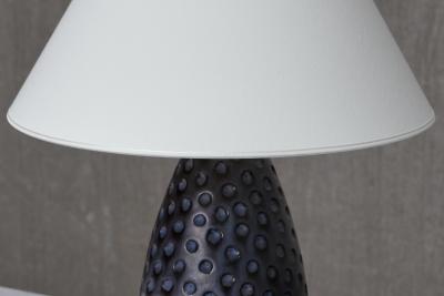 HELGE STERBERG Helge sterberg Drop Shaped Dimpled Ceramic Table Lamp Denmark 1950s