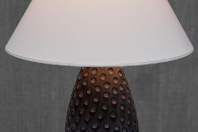 HELGE STERBERG Helge sterberg Drop Shaped Dimpled Ceramic Table Lamp Denmark 1950s