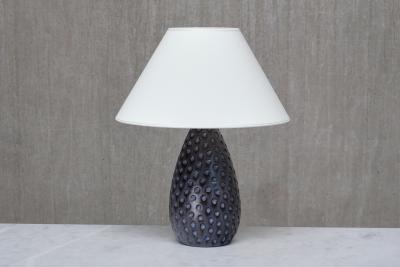HELGE STERBERG Helge sterberg Drop Shaped Dimpled Ceramic Table Lamp Denmark 1950s