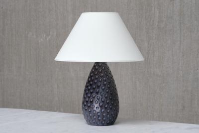 HELGE STERBERG Helge sterberg Drop Shaped Dimpled Ceramic Table Lamp Denmark 1950s