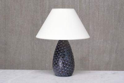 HELGE STERBERG Helge sterberg Drop Shaped Dimpled Ceramic Table Lamp Denmark 1950s