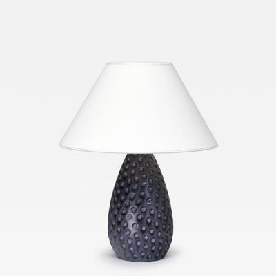 HELGE STERBERG Helge sterberg Drop Shaped Dimpled Ceramic Table Lamp Denmark 1950s