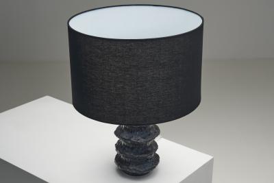 HELGE STERBERG Rippled Stoneware Table Lamp by Helge sterberg Denmark 1950s