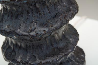 HELGE STERBERG Rippled Stoneware Table Lamp by Helge sterberg Denmark 1950s