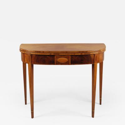 HEPPLEWHITE BOW FRONT CARD TABLE