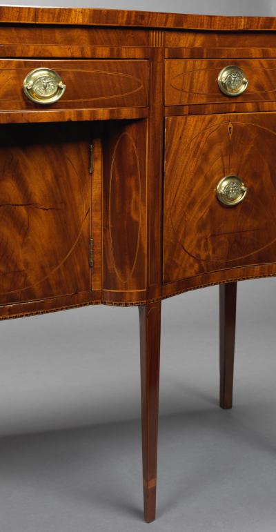 HEPPLEWHITE INLAID SERPENTINE FRONT SIDEBOARD