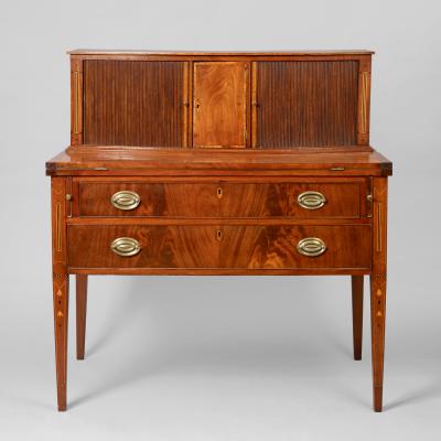 HEPPLEWHITE INLAID TAMBOUR DESK