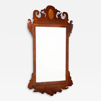 HEPPLEWHITE LOOKING GLASS WITH INLAID CONCH SHELL
