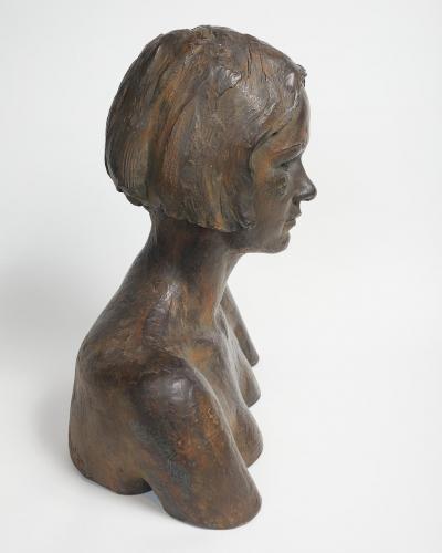 HERBERT MCRAE MILLER PATINATED PLASTER BUST OF WOMAN BY HERBERT MCRAE MILLER