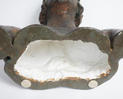 HERBERT MCRAE MILLER PATINATED PLASTER BUST OF WOMAN BY HERBERT MCRAE MILLER