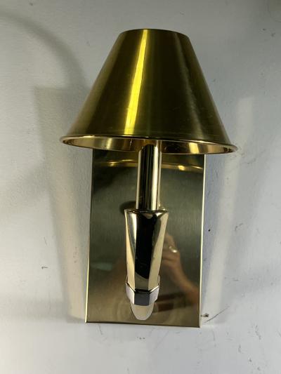 HIGH QUALITY POLISHED BRASS AND NICKEL POST MODERN HORN DESIGN SCONCES