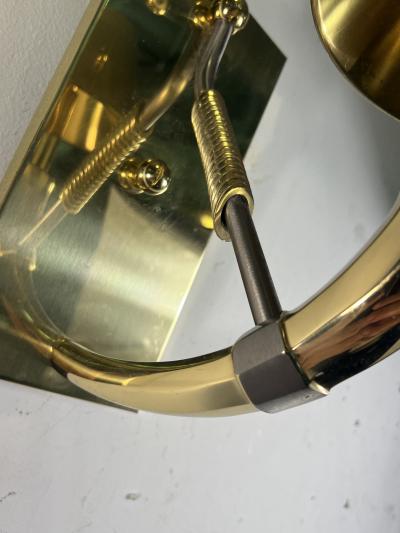 HIGH QUALITY POLISHED BRASS AND NICKEL POST MODERN HORN DESIGN SCONCES