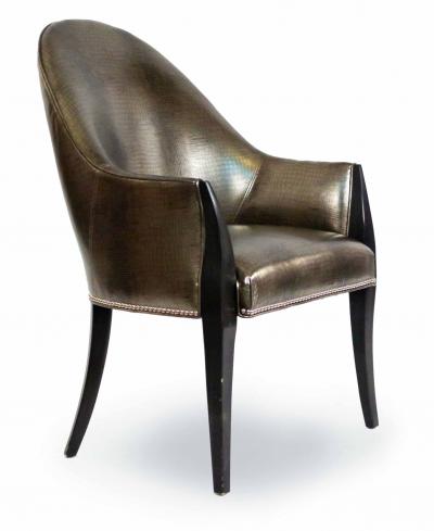 HIgh back Faux Alligator Armchairs