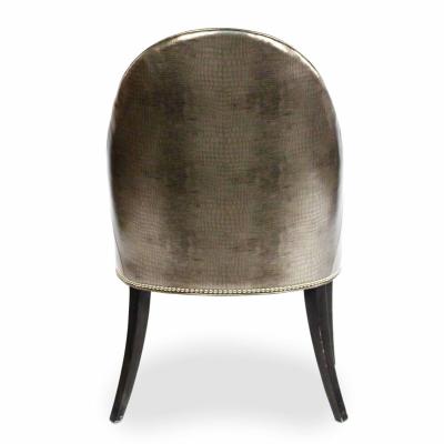 HIgh back Faux Alligator Armchairs