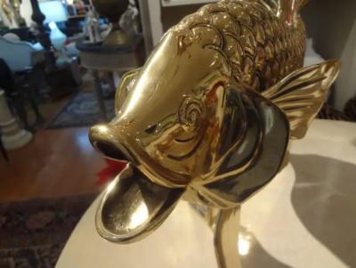 HONOR DAUMIER Monumental Italian Brass Fish Sculpture
