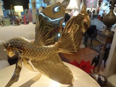 HONOR DAUMIER Monumental Italian Brass Fish Sculpture