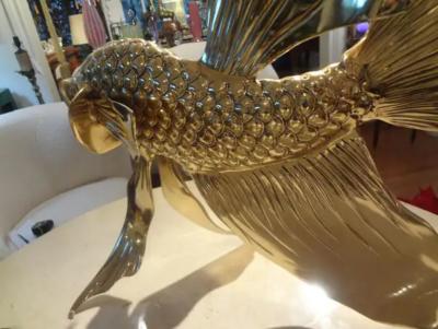 HONOR DAUMIER Monumental Italian Brass Fish Sculpture