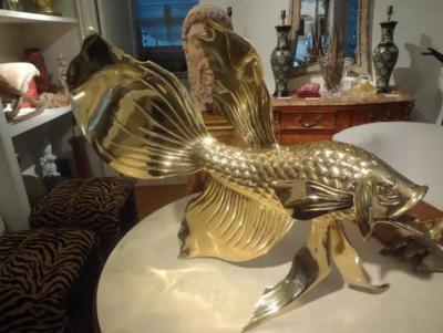 HONOR DAUMIER Monumental Italian Brass Fish Sculpture