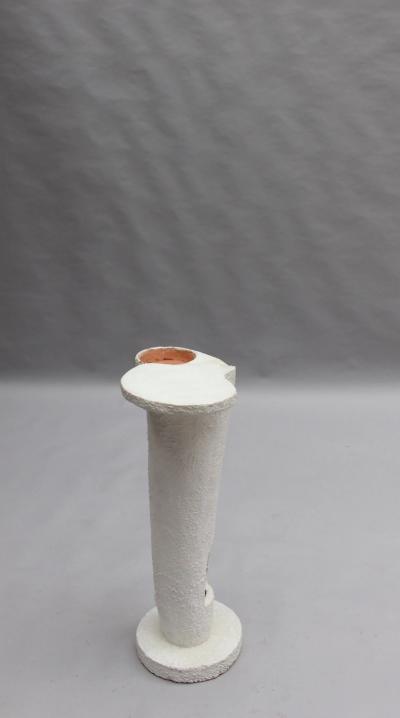 Haentges Fr res French Mid Century Sculptural Roughcast painted Terracotta Plant Holder