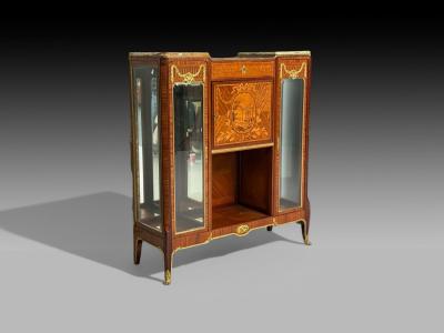 Haentges Fr res Haentges Fr res Louis XVI Marquetry Bronze Vitrine Cabinets Paris 19th C