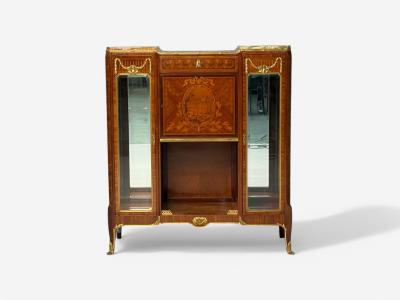 Haentges Fr res Haentges Fr res Louis XVI Marquetry Bronze Vitrine Cabinets Paris 19th C