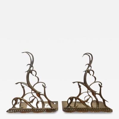 Hagenauer Bookends Pair Leaping Gazelles Wien Made in Austria