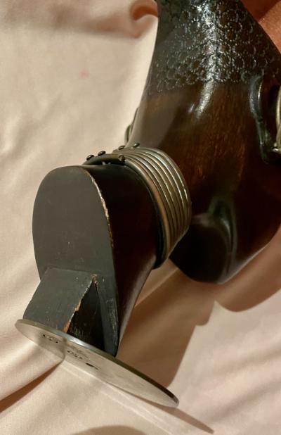 Hagenauer Carved Wood with Bronze Base Sculpture Head of African Woman 1930