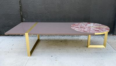 Hagit Pincovici Baxter Selene Dining Table by Hagit Pincovici Brass Marble Italian Modern