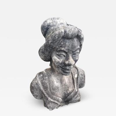 Haitian woman garden sculpture