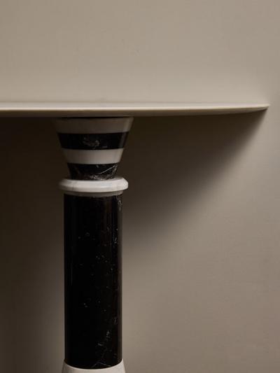 Half Moon Two Tones Marble Console