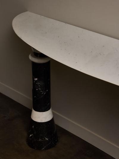 Half Moon Two Tones Marble Console