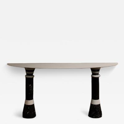 Half Moon Two Tones Marble Console