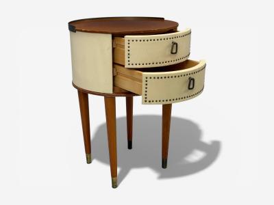 Halvdan Pettersson Halvdan Petterson Nightstands Leather Beech Brass Sweden 1950s