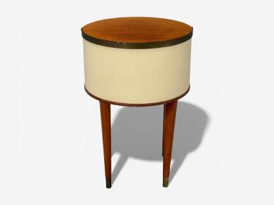 Halvdan Pettersson Halvdan Petterson Nightstands Leather Beech Brass Sweden 1950s