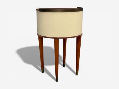 Halvdan Pettersson Halvdan Petterson Nightstands Leather Beech Brass Sweden 1950s