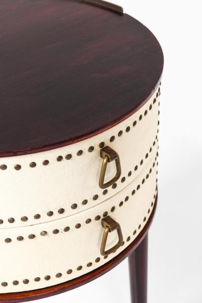 Halvdan Pettersson Set of 2 Bedside Tables in Brass and Mahogany by Halvdan Pettersson 1950s