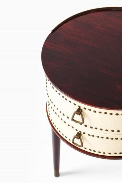 Halvdan Pettersson Set of 2 Bedside Tables in Brass and Mahogany by Halvdan Pettersson 1950s