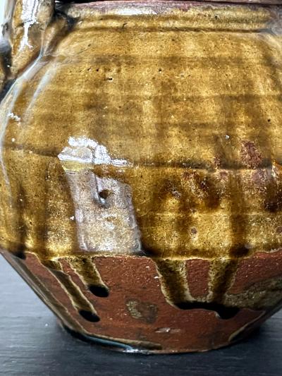 Hamada Shoji Japanese Mingei Glazed Tea Pot with Kintsugi by Shoji Hamada