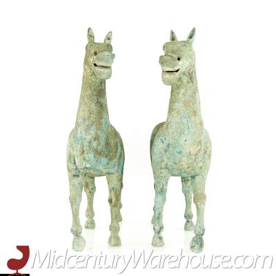 Han Dynasty Style Mid Century Terracotta Horse Pair