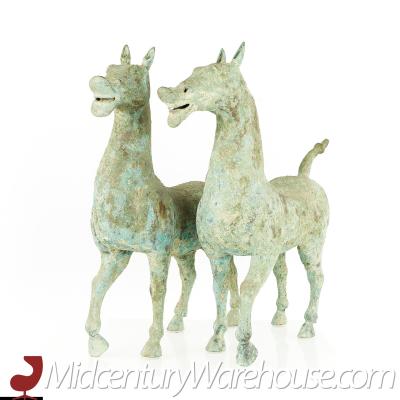 Han Dynasty Style Mid Century Terracotta Horse Pair